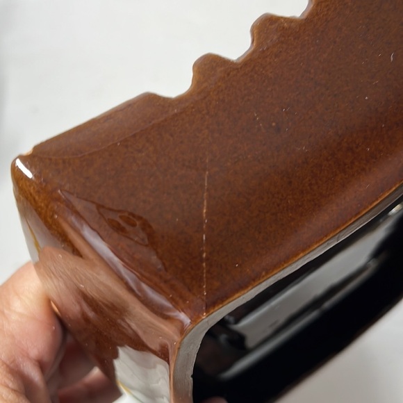 Vintage MCM Cal Style Brown Drip Glaze Pottery Ashtray Rectangle Retro - Picture 10 of 10
